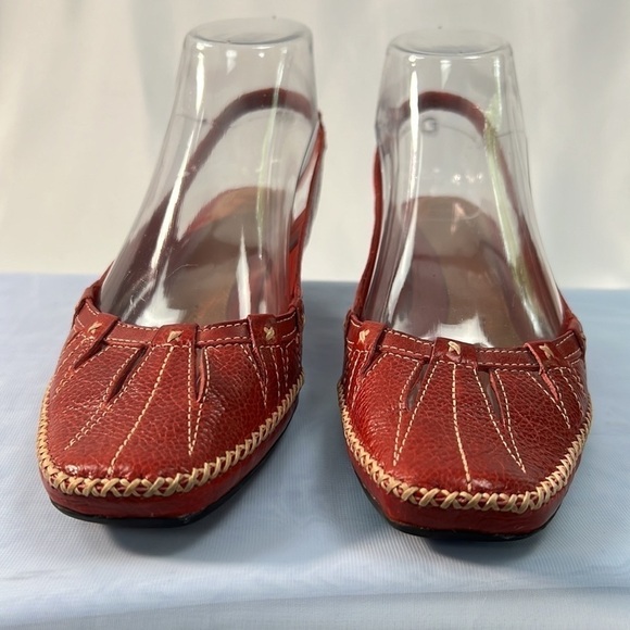 Nurture by Lamaze Red leather slingback moccasins size 7 - Picture 2 of 9